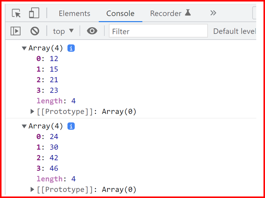 Picture showing the output of map function in JavaScript